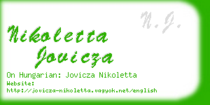 nikoletta jovicza business card